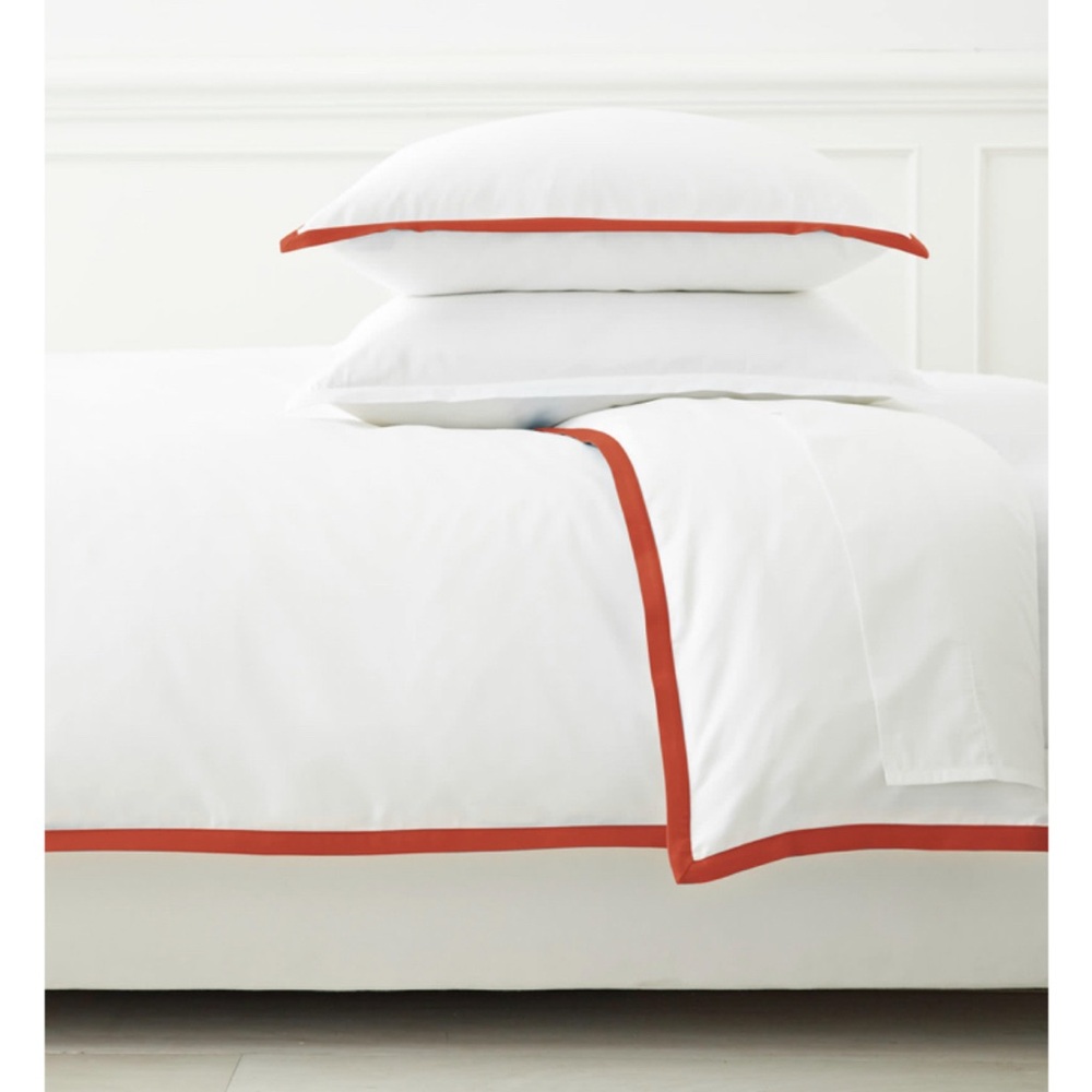 Serena & Lily 

Papaya Border frame Euro shams pair (2) in pimento/orange